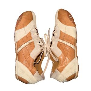 Diesel Hugo Sneakers Mens 13 Pre-Owned Shoe Tan Leather LowTop S5-09-LS Panelled